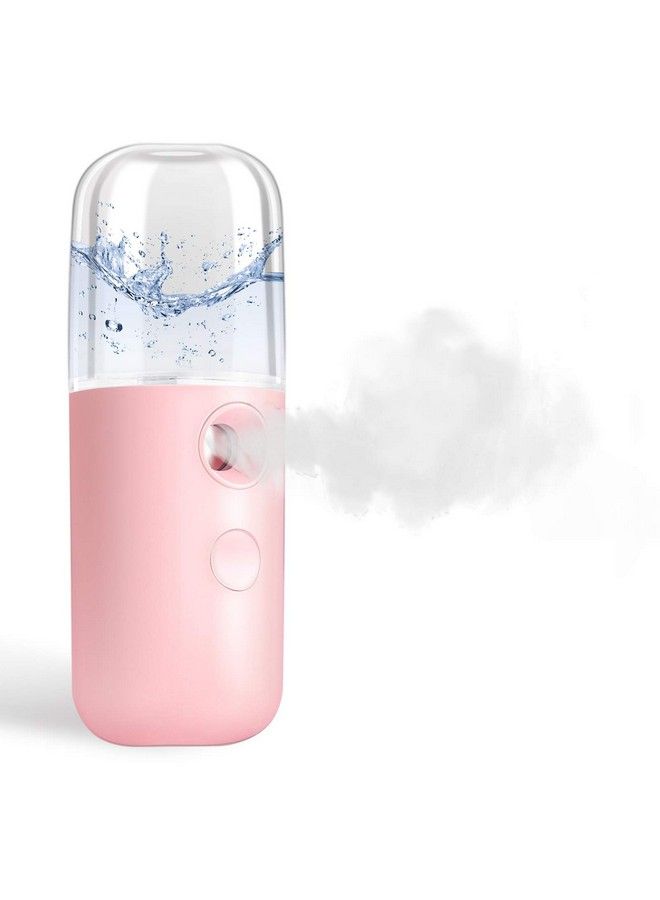 Nano Facial Steamer Handy Mini Mister Usb Rechargeable Mist Sprayer 30Ml Visual Water Tank Moisturizing&Hydrating For Face Daily Makeup Skin Care Eyelash Extensionspink