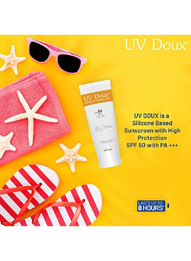 Healthcare Uvdoux Face Body Sunscreen Gel With Spf 50 Pa+++ In Matte Finish And Oil Free Formula| Water Resistant Sunscreen| Protection Against Uva/Uvb Rays (75 Gm)