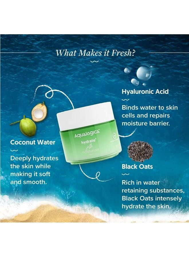 Hydrate Gel Moisturizer with Coconut Water & Hyaluronic Acid for Deep Hydration Oil Free Formula 100G