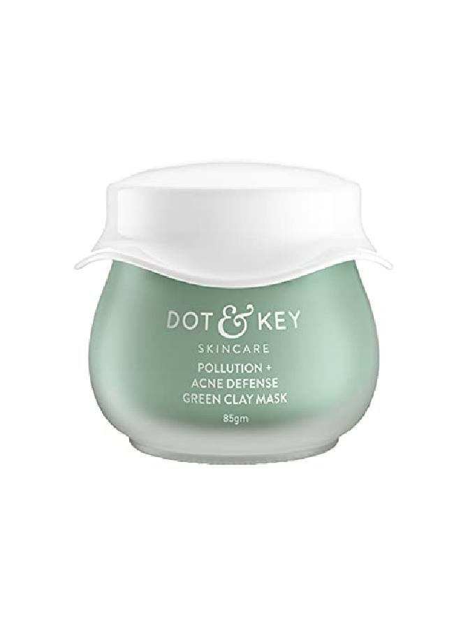 Pollution + Acne Defense Green Clay Mask ; Face Mask For Glowing Skin ; Clay Mask For Oily, Acne Prone Skin ; 85Gm