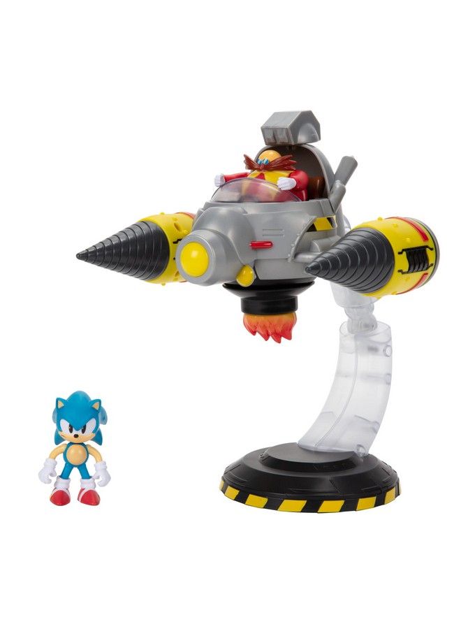 Egg Mobile Battle Set With Sonic & Dr. Eggman 2.5 Inch Action Figures Includes 14 Unique Pieces