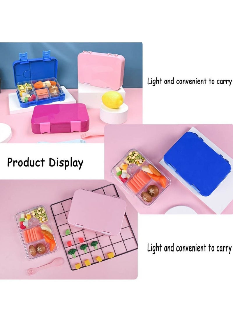 Children's Bento Box-Bento Lunch Box with 6 Compartments - Leak-Proof Lunch Box for Boys, Girls, BPA-Free, Microwave Dishwasher Safe, Lunch Box for School (Green)