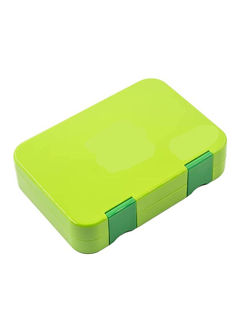 Children's Bento Box-Bento Lunch Box with 6 Compartments - Leak-Proof Lunch Box for Boys, Girls, BPA-Free, Microwave Dishwasher Safe, Lunch Box for School (Green)