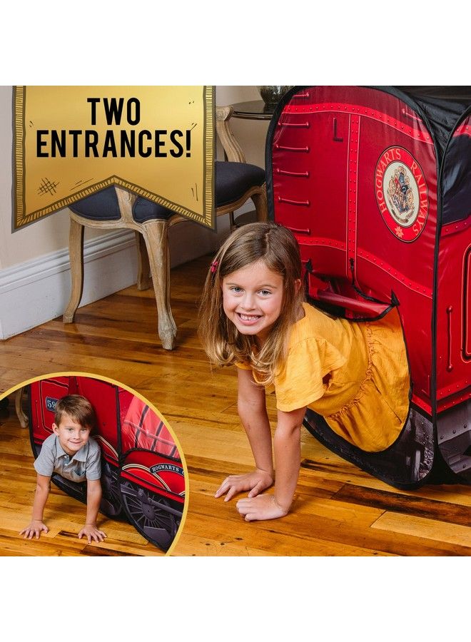 Harry Potter Hogwarts Express Pop Up Tent Easy To Setup Playhouse For Kids ; Red Train Toy With Two Entrances Sunny Days Entertainment