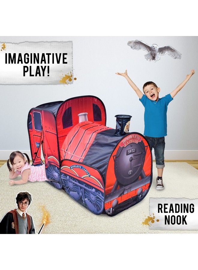 Harry Potter Hogwarts Express Pop Up Tent Easy To Setup Playhouse For Kids ; Red Train Toy With Two Entrances Sunny Days Entertainment