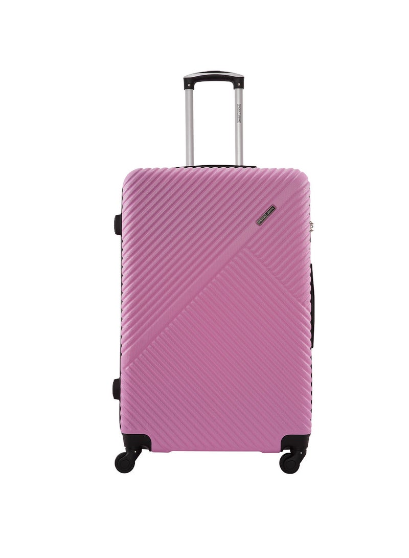 Vizro ABS Hardside Spinner Check In Medium Luggage Trolley 24 Inch Pink