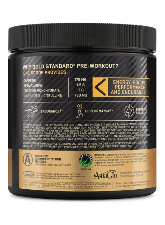 Gold Standard Pre-Workout Blueberry Lemonade 300G 30 Servings
