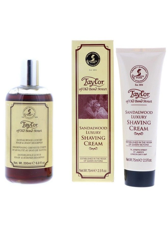 Sandalwood Hair & Body Shampoo And Shaving Cream Tube Gift Box