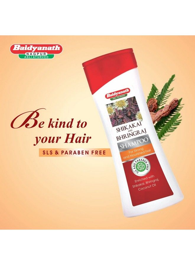 Shikakai And Bhringraj Nourishing Shampoo I Hair Strong Shampoo I Coconut Oil I 200 Ml; Pack Of 2 Sulfate & Paraben Free