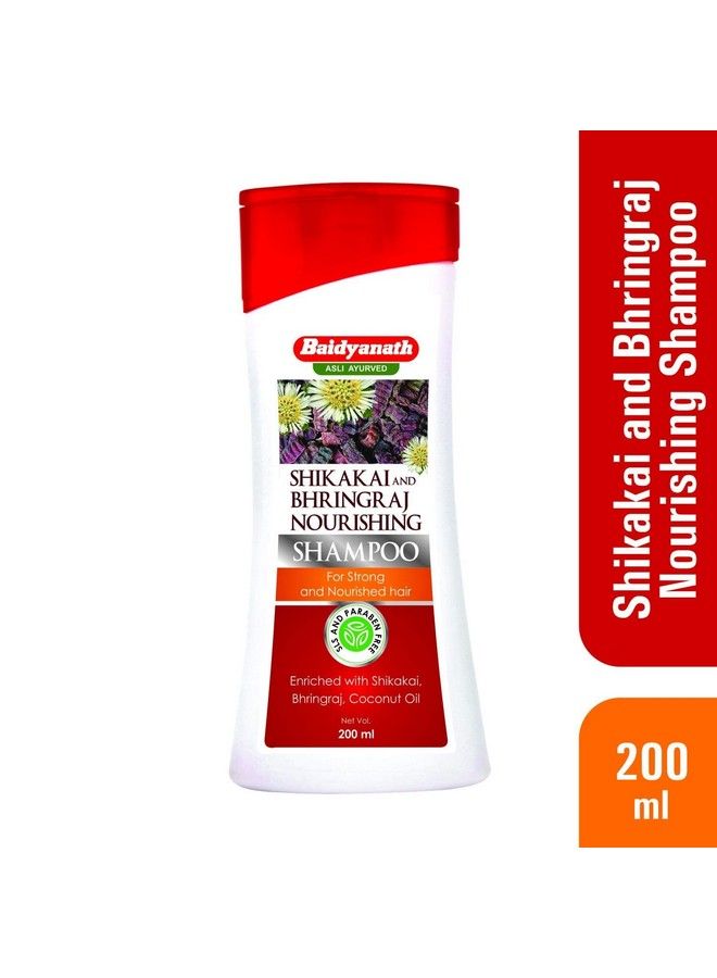 Shikakai And Bhringraj Nourishing Shampoo I Hair Strong Shampoo I Coconut Oil I 200 Ml; Pack Of 2 Sulfate & Paraben Free