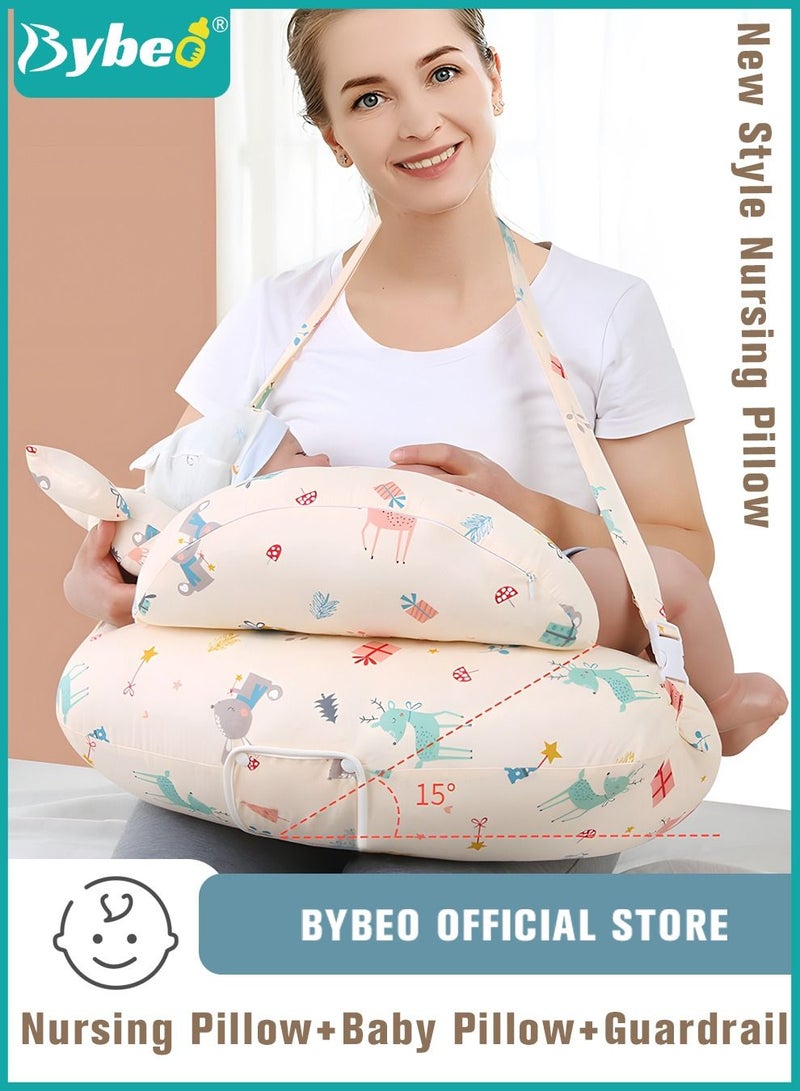 Nursing Pillow for Breastfeeding, Multi-Functional Original Plus Size Breastfeeding Pillows Give Mom and Baby More Support, with Adjustable Waist Strap and Removable Cotton Cover