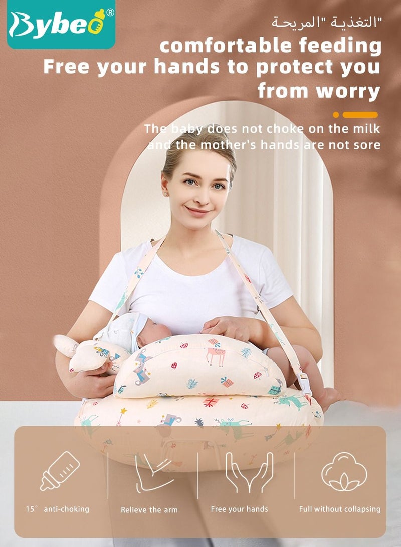 Nursing Pillow for Breastfeeding, Multi-Functional Original Plus Size Breastfeeding Pillows Give Mom and Baby More Support, with Adjustable Waist Strap and Removable Cotton Cover