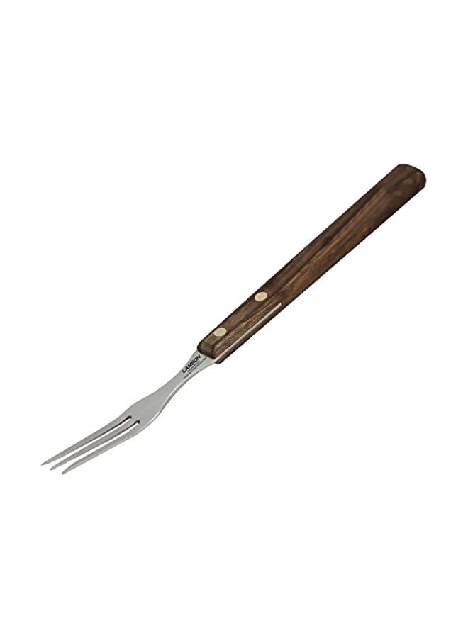 3 Tine Stainless Steel Fork Brown/Silver 10inch
