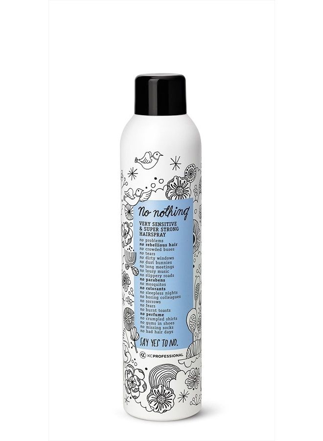 Very Sensitive Super Strong Hairspray - Fragrance Free Extra Strong Styling and Finishing Spray - Unscented Hair Spray, Hypoallergenic 9.0 oz (Super Strong Hairspray)