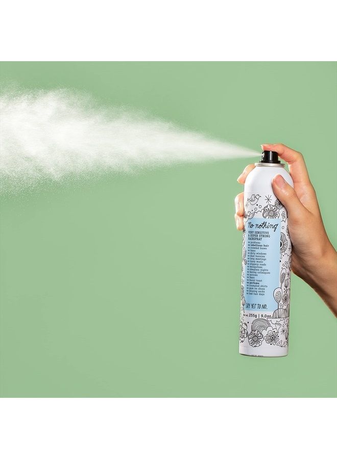 Very Sensitive Super Strong Hairspray - Fragrance Free Extra Strong Styling and Finishing Spray - Unscented Hair Spray, Hypoallergenic 9.0 oz (Super Strong Hairspray)