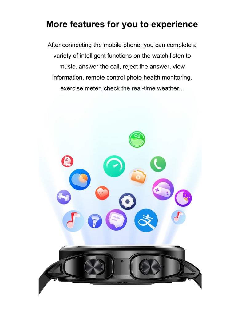 GT66 Smart Watch with TWS Earphones NFC Music Control 1.39 HD Screen Bluetooth Call Healthy Monitoring 100+ Sports Modes