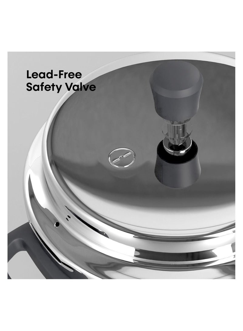 3Liters TPC 2.5 Litre Tri-ply Stainless Steel Pressure Cooker silver
