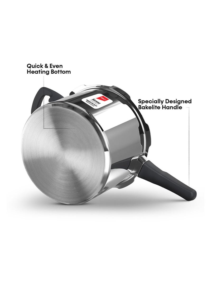 3Liters TPC 2.5 Litre Tri-ply Stainless Steel Pressure Cooker silver