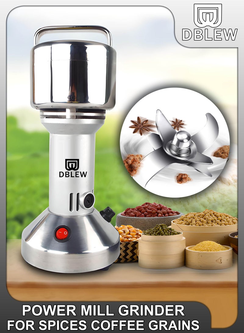 100 Grams Electric Grain Mill Powder Cereal Spice Superfine Dry Grinder Herb Flour Crusher Commercial Coffee Pulveriser Grain Household Portable Grinding Machine