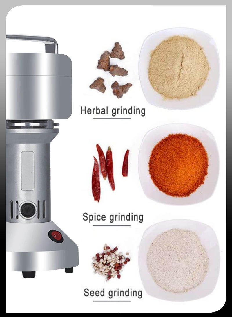 100 Grams Electric Grain Mill Powder Cereal Spice Superfine Dry Grinder Herb Flour Crusher Commercial Coffee Pulveriser Grain Household Portable Grinding Machine