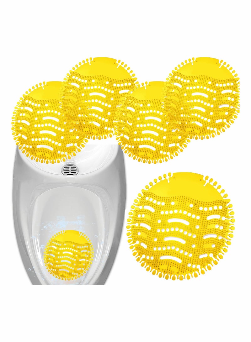 5 Pack Scented Urinal Screens Deodorizer with Anti Splash Bristles KASTWAVE Men Bathroom Deodorizer Waterless Toilet Anti Splash Urinal for Public Restrooms and Fits Most Brand Urinals Yellow