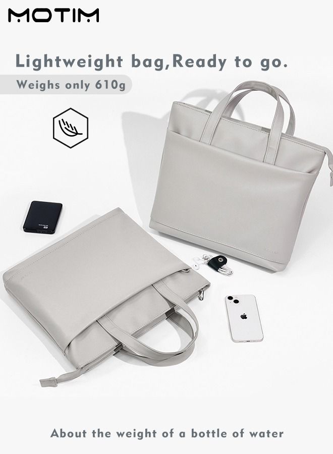 Laptop Bag 14 inch Leather Computer Tote Bag Waterproof Business Briefcase Messenger Bag Large Capacity Ladies Handbag Bag for Apple MacBookPro Dell etc