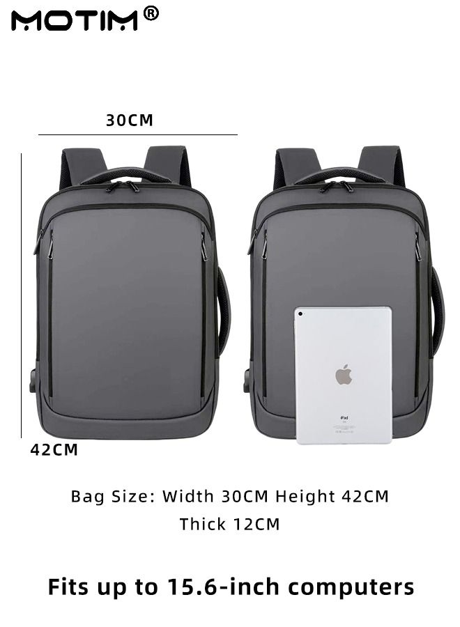 Travel Laptop Backpack, Anti-Theft Durable Laptop Backpack with USB Charging Port, Waterproof Computer Bag Fits 15.6 Inch Laptop Notebook with Independent Computer Compartment, Large Capacity