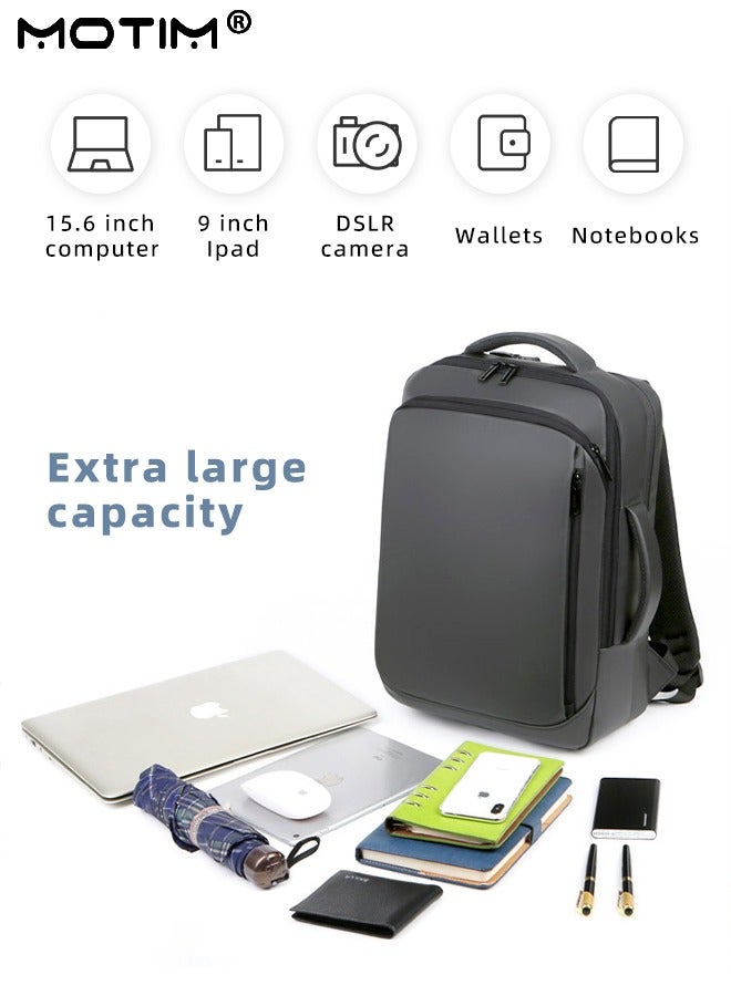 Travel Laptop Backpack, Anti-Theft Durable Laptop Backpack with USB Charging Port, Waterproof Computer Bag Fits 15.6 Inch Laptop Notebook with Independent Computer Compartment, Large Capacity