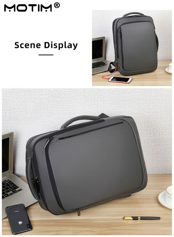 Travel Laptop Backpack, Anti-Theft Durable Laptop Backpack with USB Charging Port, Waterproof Computer Bag Fits 15.6 Inch Laptop Notebook with Independent Computer Compartment, Large Capacity