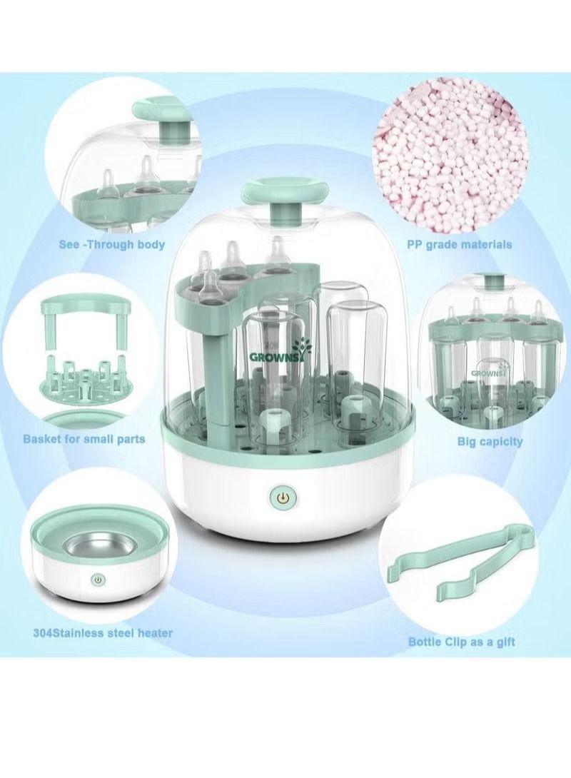 Bottle Sterilizer, Baby Bottle Steam Sterilizer Sanitizer for Baby Bottles Pacifiers Breast Pumps Large Capacity