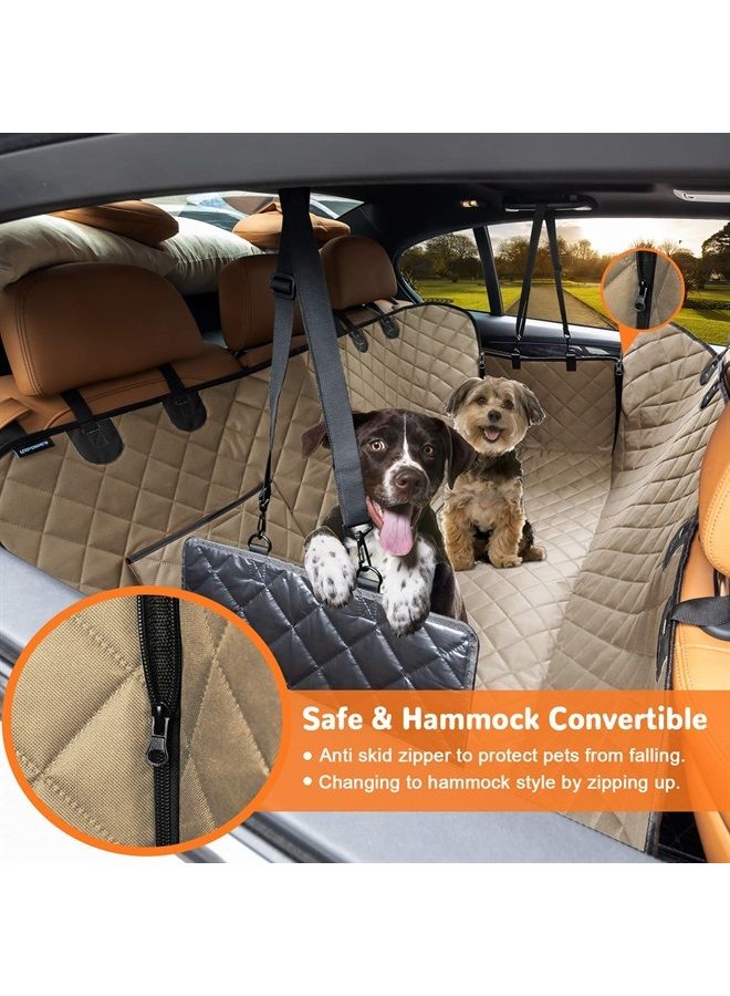 Dog Seat Cover Car Seat Cover for Pets 100% Waterproof Pet Seat Cover Hammock 600D Heavy Duty Scratch Proof Nonslip Durable Soft Pet Back Seat Covers for Cars Trucks and SUVs