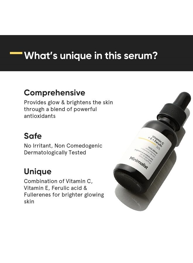 16% Vitamin C Serum With Vitamin E & Ferulic acid for Glowing Skin (20 ml)