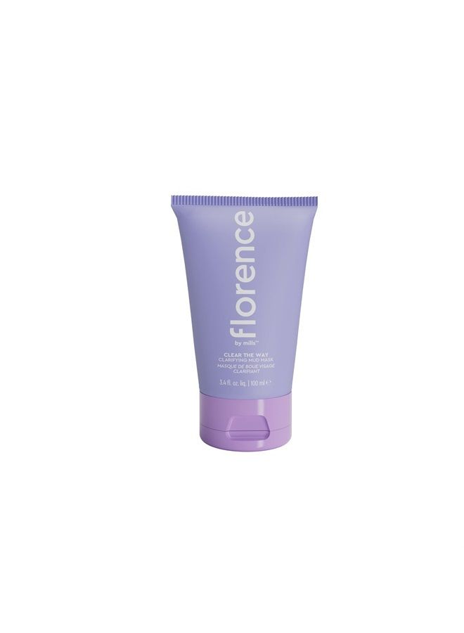 Florence by Mills Clear The Way Clarifying Mud Mask | Exfoliating + Smooth | Unclog + Minimize Pores | Charcoal Power + Kaolin Clay + Lavender and Tee Tree| Vegan & Cruelty-Free