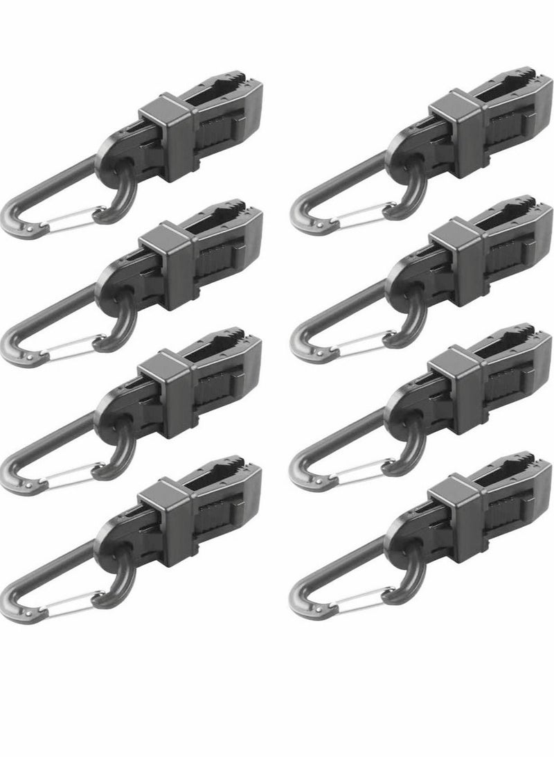 Tarp Clips Heavy Duty Lock Grip 8PCS Clamps with Carabiner Strong Tent for Tarps Awnings Caravan Canopies Car Covers Swimming Pool Canopy