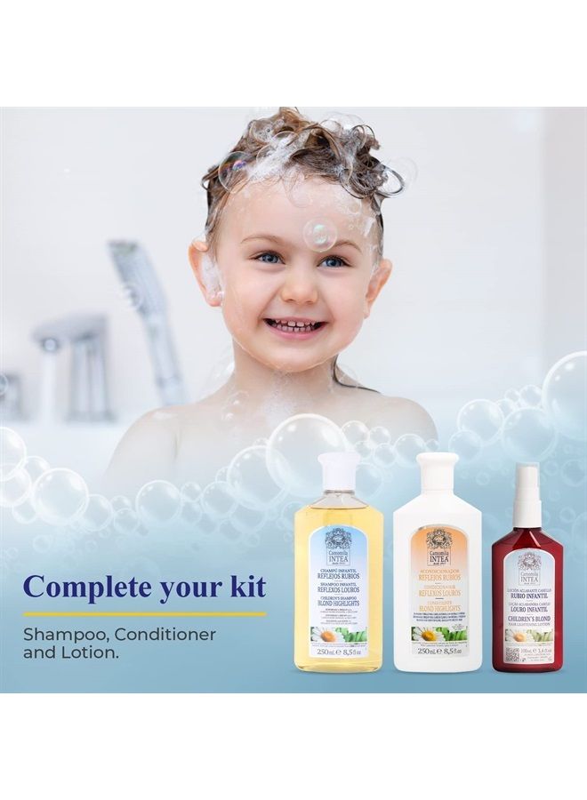 Camomila Kids Shampoo for Blonde Highlights – 8.5Oz Chamomile Shampoo Hair Lightener for Kids – Natural Extract Toddler Shampoo with No Silicones, Parabens