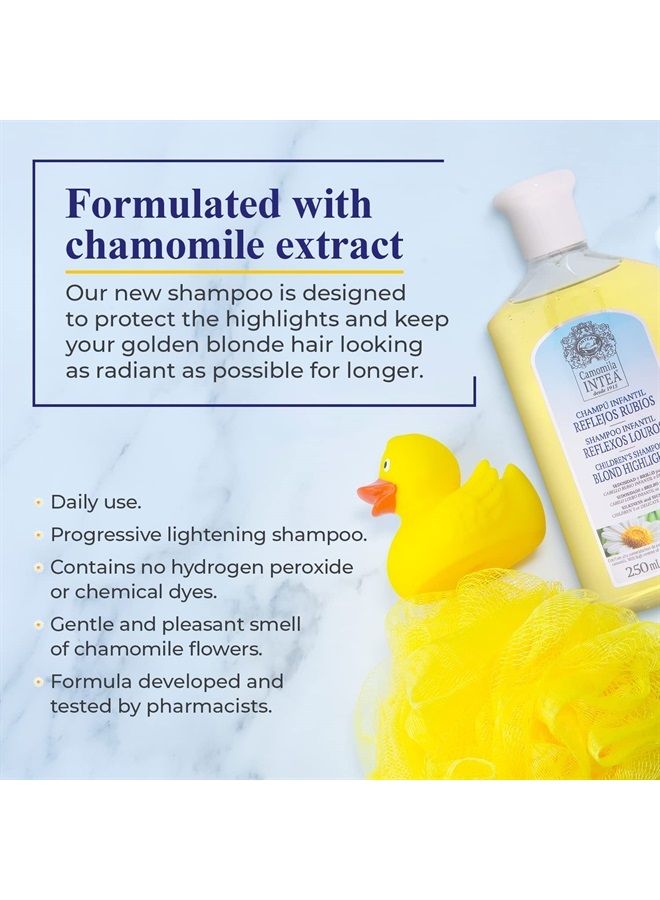 Camomila Kids Shampoo for Blonde Highlights – 8.5Oz Chamomile Shampoo Hair Lightener for Kids – Natural Extract Toddler Shampoo with No Silicones, Parabens