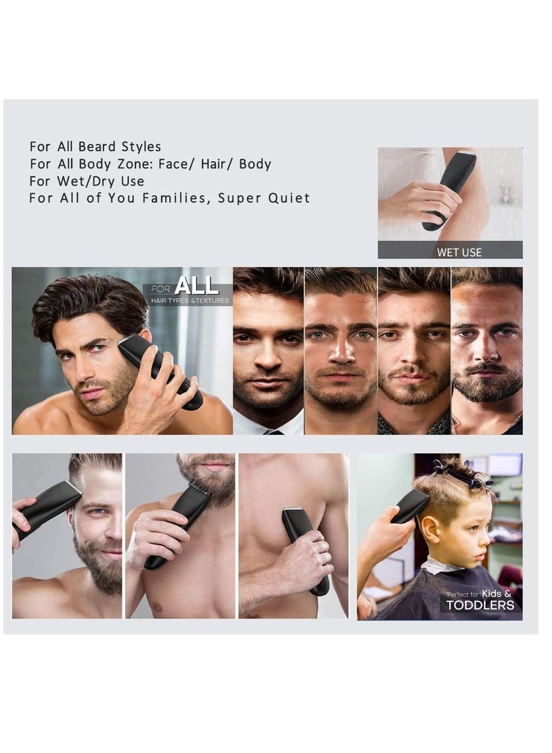 Body Trimmer for Men and Women, Ball Shaver, Electric Groin Pubic Hair Trimmer, Waterproof Wet/Dry Groomer, Replaceable Ceramic Male Hygiene Razor Clippers, Standing Recharge Dock