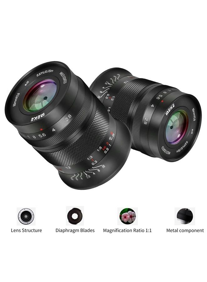 60mm f2.8 Large Aperture APS-C Frame Manual Focus Prime Fixed Lens Compatible with Fujifilm Mirrorless Camera Such as X-T1 X-T2 X-T3