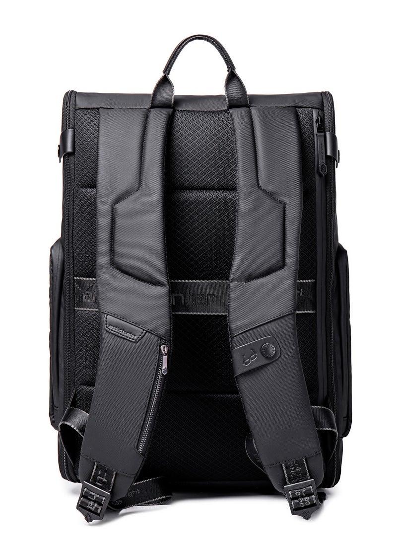 Water Resistant Polyester 180 Degree Flat Open 15.6 inch Unisex Travel Laptop Backpack B00465 Black