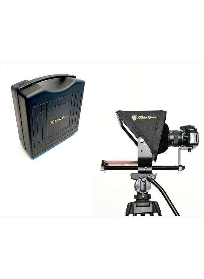 TMP 500 Universal Video Camera Tripod Teleprompter 15mm Rails w/ Carry Case