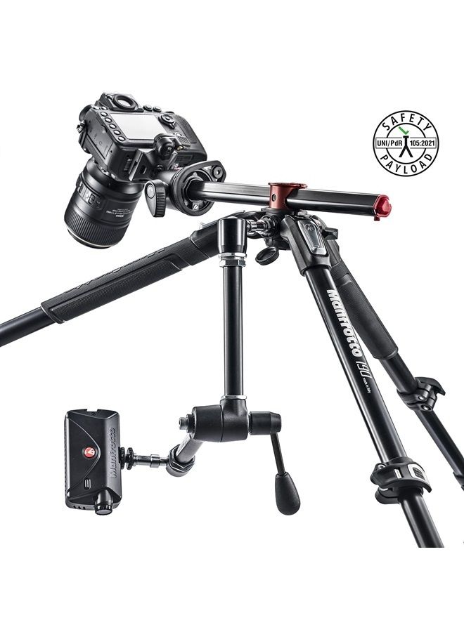 MT190XPRO4 Aluminum 4-Section Tripod,Black