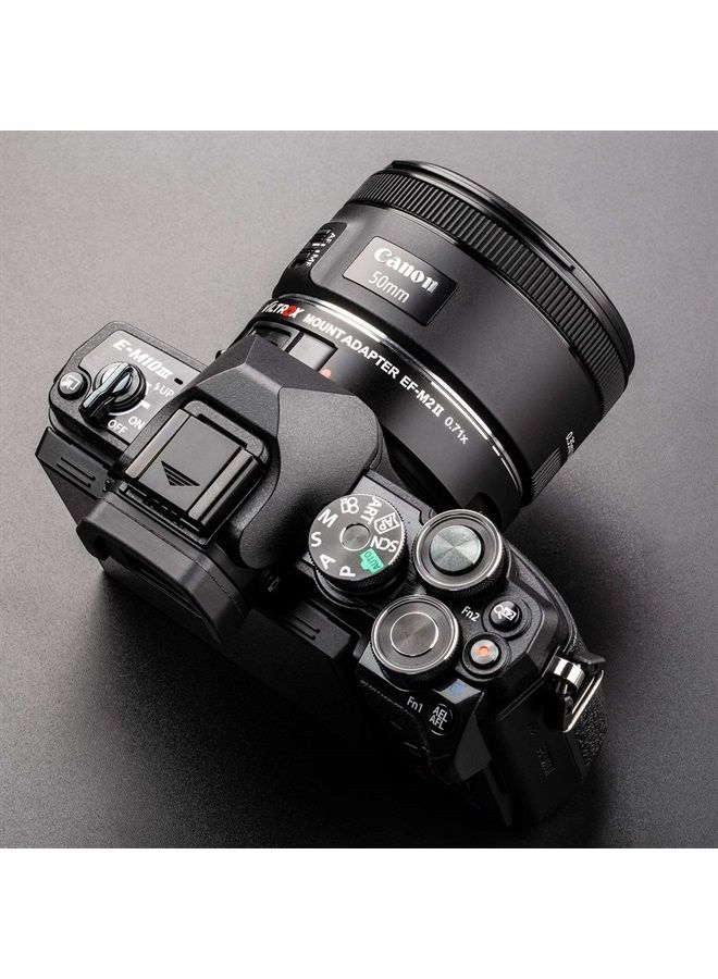 EF-M2II 0.71x Speed Booster, EF to Micro 4/3 Focal Reducer Booster Adapter Auto-Focus for GH6 GH5M2 BMPCC 4K GH4 GH5 G100 G95 G85 OM-1 EM-1 E-M1X E-M1 iii E-M5 iii E-M10 iv E-M10 iii