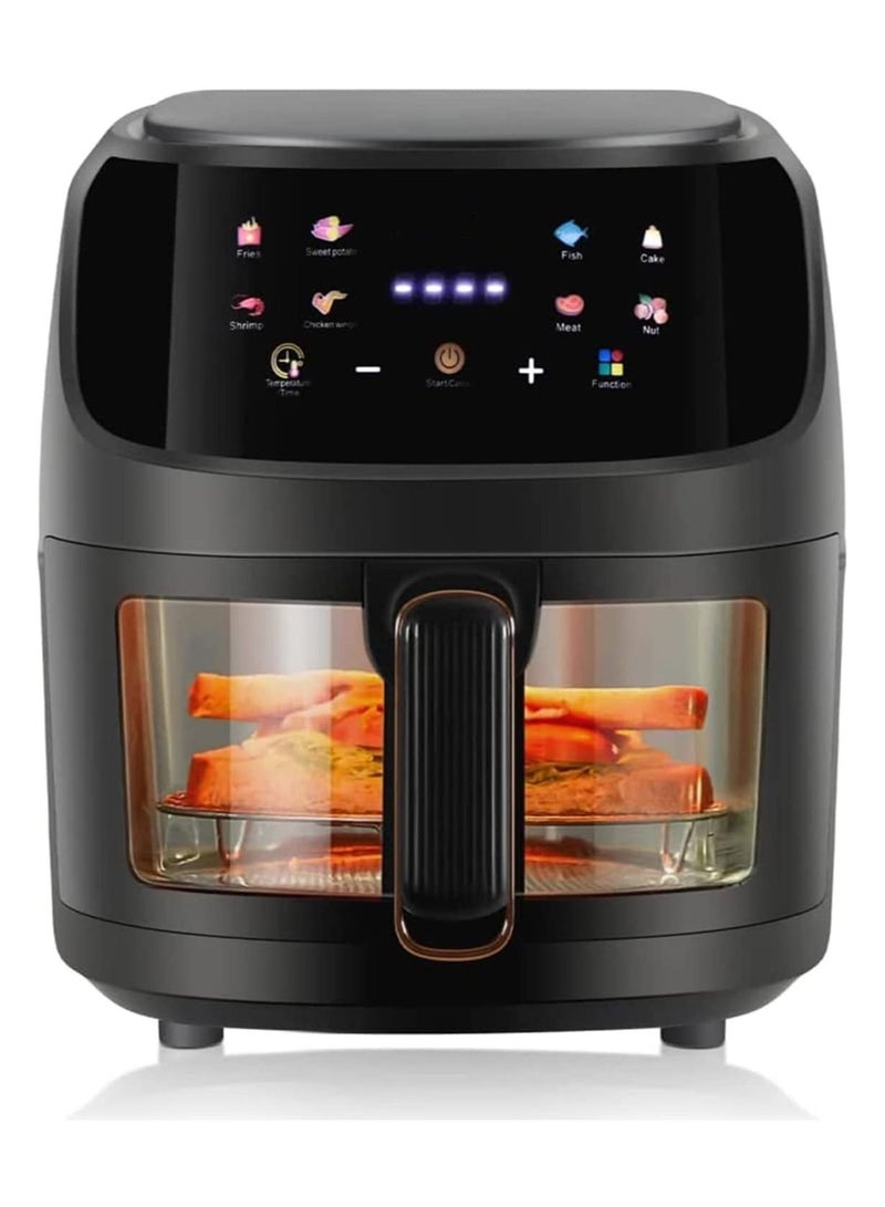8L Air Fryer, 360° Air Convection System, 2400W, Multifunction, Visible Cooking Window, With Deodorizing Technology