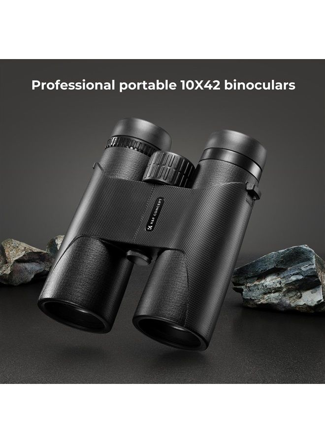 10x42 Compact Binoculars for Kids and Adults, IP66 Waterproof with Tripod Converter, BAK4 Prism, FMC Lens, Cleaning Cloth for Bird Watching Hunting Travel Camping Stargazing