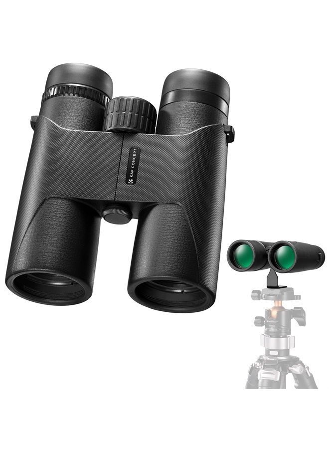 10x42 Compact Binoculars for Kids and Adults, IP66 Waterproof with Tripod Converter, BAK4 Prism, FMC Lens, Cleaning Cloth for Bird Watching Hunting Travel Camping Stargazing