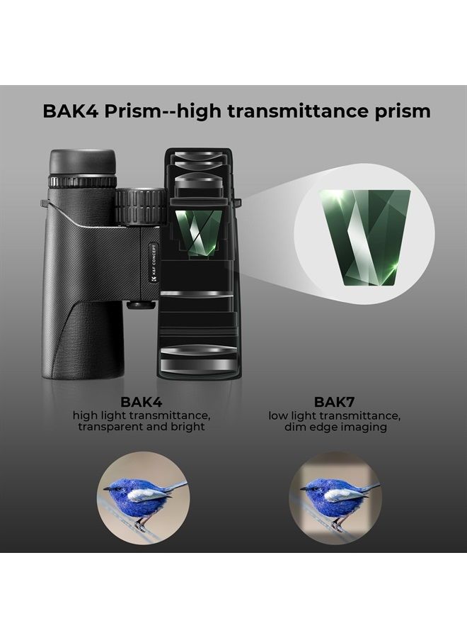 10x42 Compact Binoculars for Kids and Adults, IP66 Waterproof with Tripod Converter, BAK4 Prism, FMC Lens, Cleaning Cloth for Bird Watching Hunting Travel Camping Stargazing