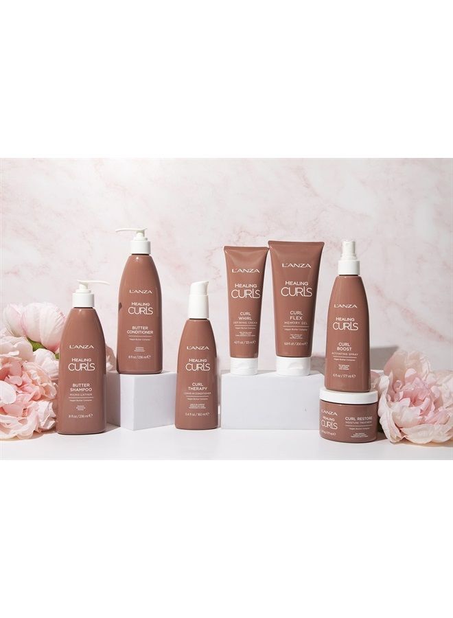 Healing Curls Butter Conditioner - Curly Hair Product for Moisturising and Detangling Velvety Curls with Anti-Humidity Moisturisers, with Sulphate Free, Paraben Free Formula (8 Fl Oz)