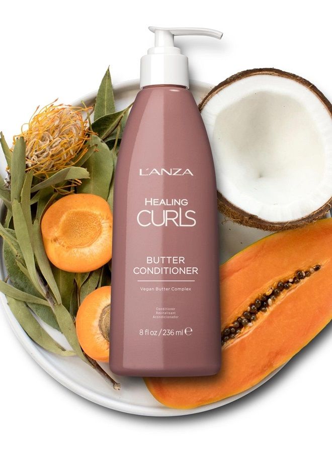 Healing Curls Butter Conditioner - Curly Hair Product for Moisturising and Detangling Velvety Curls with Anti-Humidity Moisturisers, with Sulphate Free, Paraben Free Formula (8 Fl Oz)