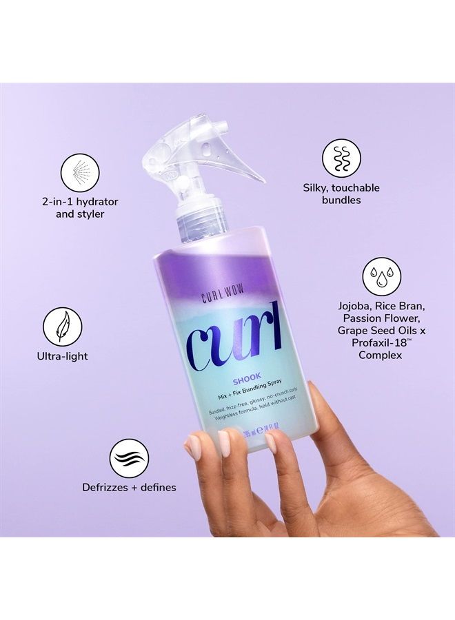 Curl Wow Shook Mix + Fix Bundling Spray – With Naked Technology; Shake-to-activate spray combines powerful hydrators + crunch-free polymers for perfectly defined, glossy, frizz-free curls