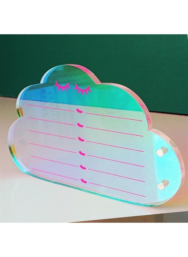 Dazzling Eyelash Grafting Pallet, Acrylic Lash Tile holder, Makeup Palette Eyelash Extensions Storage Gasket Pads with Suction for Tweezers (Cloud-Shaped C)